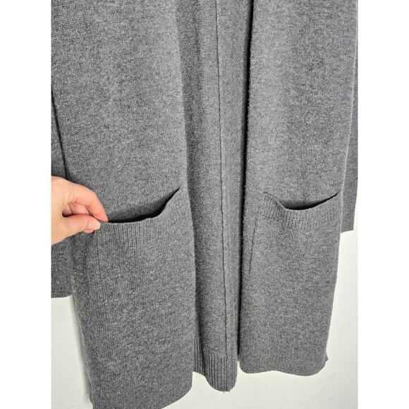 Athleta Gray Spirit Wool Cashmere Wrap Open Front Mid-Length Cardigan XS - Picture 6 of 9